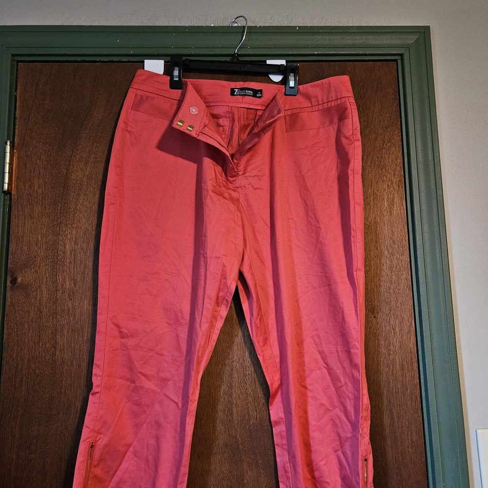 Vibrant Pink Straight Leg Pants Cotton Blend